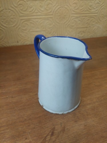 Vintage blue white enamel - blue,