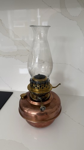 Vintage copper brass oil lamp - copper,