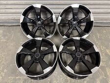 Audi Rotor RS3 Style 19” Alloy Wheels 5x112 Gloss Black Polished Tips