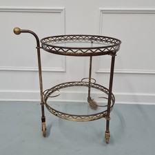 A Vintage Brass Drinks Trolley