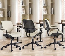 CARBON FIBRE Pattern Eames Cream Office  Mid-century Aluminium Chair