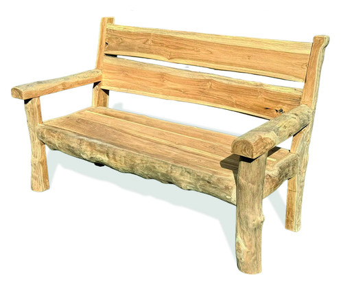 Rustic solid teak garden - rustic, bench