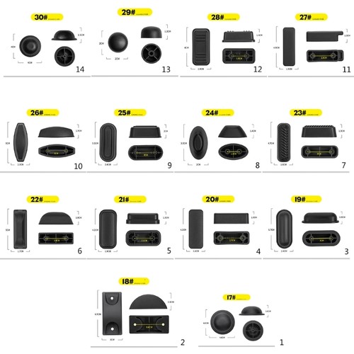 2pcs plastic suitcase feet - plastic,