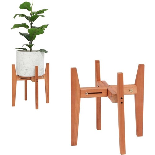 Wooden adjustable plant stand - wooden,