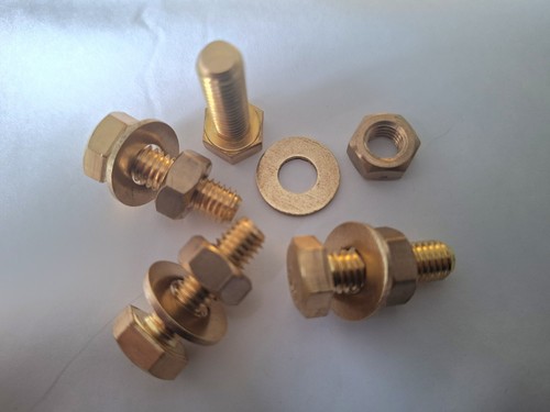 M8x25 brass hex - brass, bolts