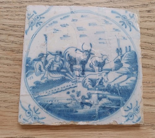 Antique delft blue glazed - blue,