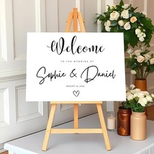 PERSONALISED WEDDING WELCOME SIGN MONOCHROME MINIMALIST WEDDING SIGN