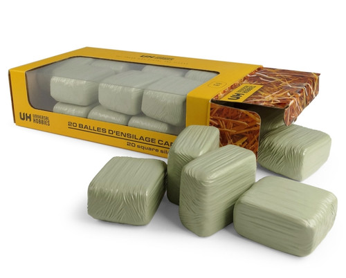 Square green silage bales - bales, pack