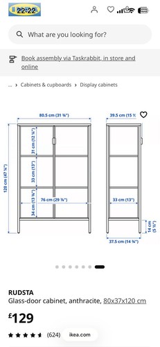 Ikea rudsta glass door cabinet - glass-door,
