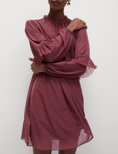 Marks & Spencer Womens Burgundy Mini Smock Dress - M&S