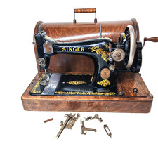 Singer 128K Sewing Machine Hand Crank 1920 F9702223 Tested Working Antique