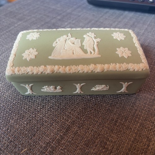 Wedgwood sage green and white - and,