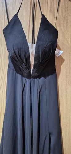 Betsy adam long black chiffon - adam,