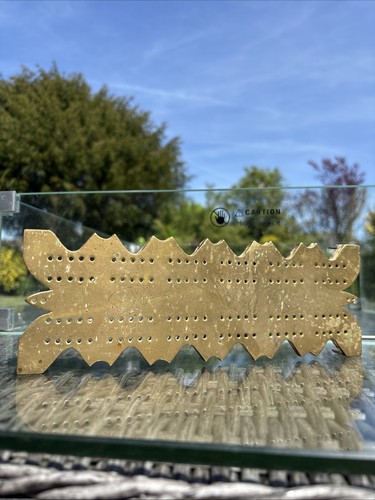Antique brass cribbage board - antique,