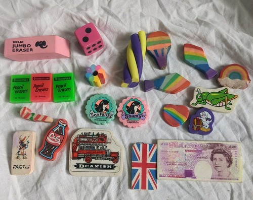 Erasers vintage 1980s bundle - erasers,