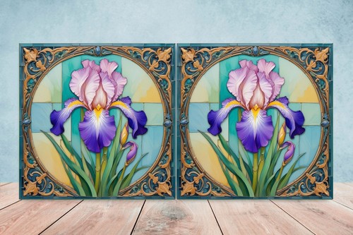 Art nouveau irises ceramic - nouveau,