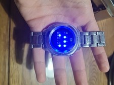 01 The One Silver Steel Binary Watch LED Samui Moon Boxed used EB15JH