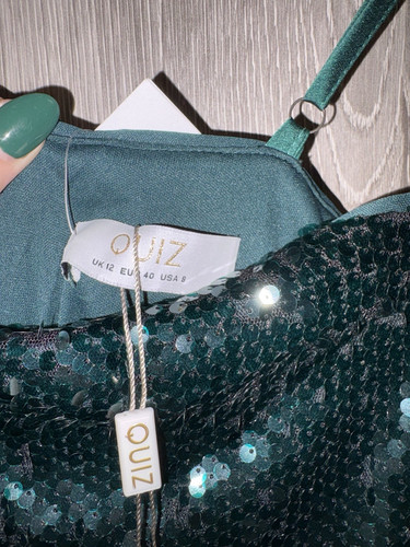 Quiz green sequin long - green,