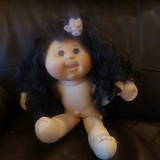 Cabbage Patch Doll with Teeth Long Brown Curly Hair & Eyes 2016 Soft Body Baby