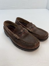 LL Bean Brown Leather Penny Loafers Mens Size 10EE Fall Classic Old Money