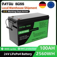 24V 100AH LiFePO4 Lithium Battery 100A BMS Boat Solar Motorhome 15,000+ Cycle