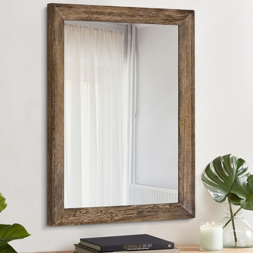 Rustic wood mirror large - -,