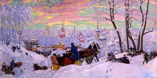 Tile mural landscape winter - tile,