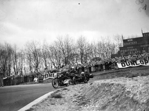 Action during the sidecar race