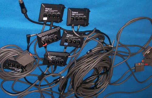 Six roland synthesizer - roland, gk-1