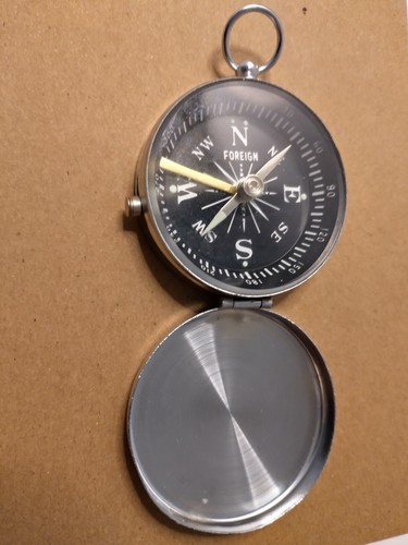 Metal pocket compass with - compass,
