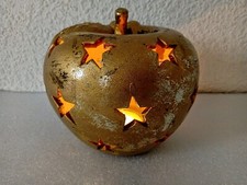 Gold Apple Lantern Golden Candle holder Swedish Vintage Wedding Christmas Advent
