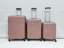 Suitcase Set of 3 PP Cabin Hard Shell Luggage Travel Trolley 4Wheel Lightweight
