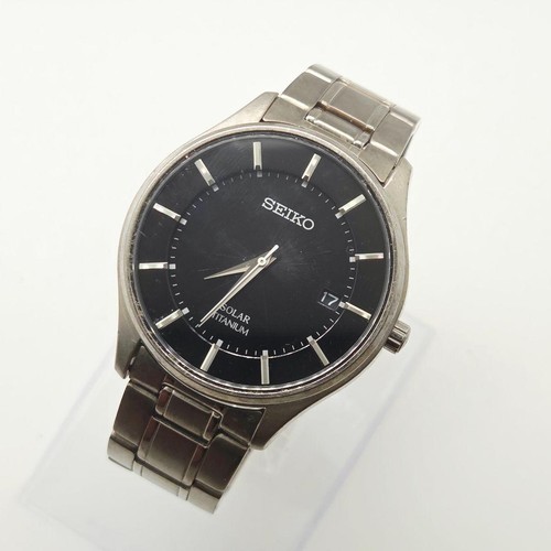 Seiko v157 0bx0 solar - solar, titanium