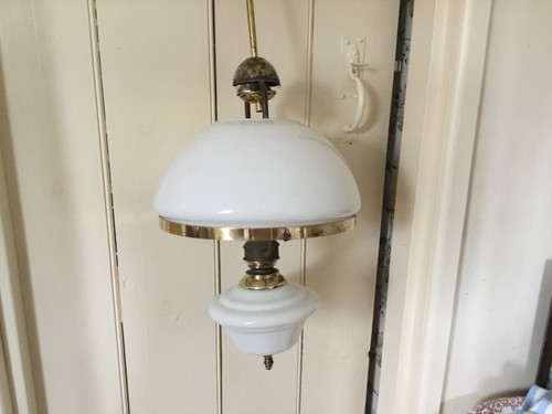French opaline brass hanging - brass,