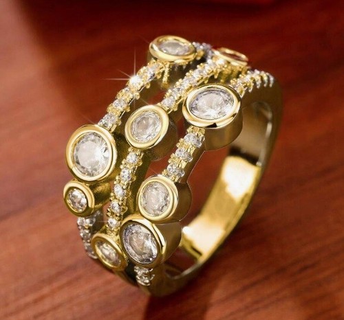 Gold moissanite stacking - gold,