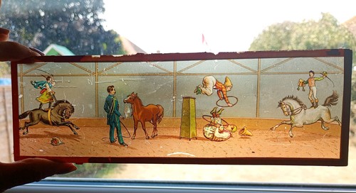 Antique long toy glass - , slide