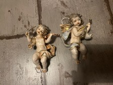 Fontanini Depose Italy Cherub Angel Christmas Sousaphone  Ornament 8” pair 