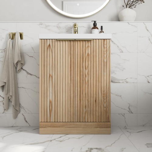 Fluted 600mm bathroom vanity - fluted,