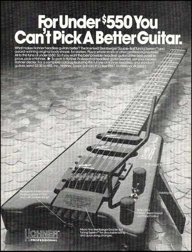 Hohner headless guitar - , ad