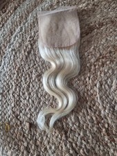 14INCHES BRAZILIAN VIRGIN HUMAN HAIR PURE BLONDE 613# LACE CLOSURE 4X4 BODY WAVE