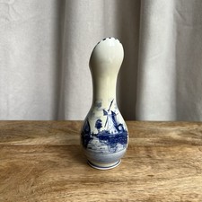 Vintage (1970s) Delft Miniature Tulip Opening Bud Vase Holland Windmill