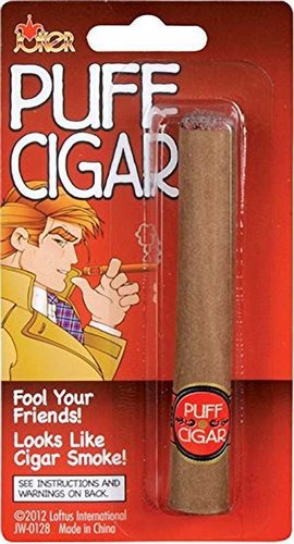 Fake puff smoking cigar blows - puff,