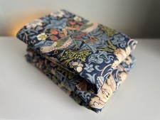 John Lewis William Morris Indigo Strawberry Thief Pencil Pleat Lined Curtains