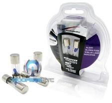 AUDIOBAHN 4 PCS 4 AMP GLASS AGU CAR AUDIO STEREO AMPLIFIER FUSES BLUE LED NEW 