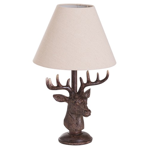 Rustic brown stag head table - head,