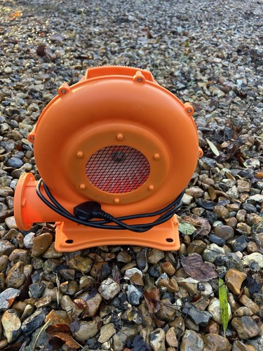 Orange bouncy castle - bouncy, blower