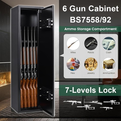 Gun cabinet safe rifle - 6,