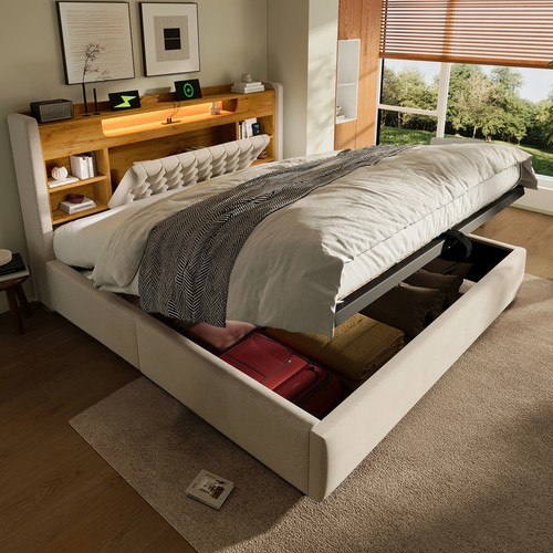 Super king upholstered ottoman - king,