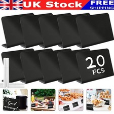 20X Mini Chalkboard Signs, Small Black Chalk Board Menu Blackboard Display 4Pen,