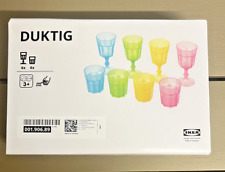 Pack of 8 IKEA DUKTIG Glass, Multicolour, For Baby Childer Kitchen Brand NEW